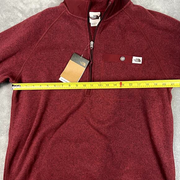 The North Face Glacier Fleece Quarter Zip Men's L Cordovan Heather NWT - Picture 7 of 10